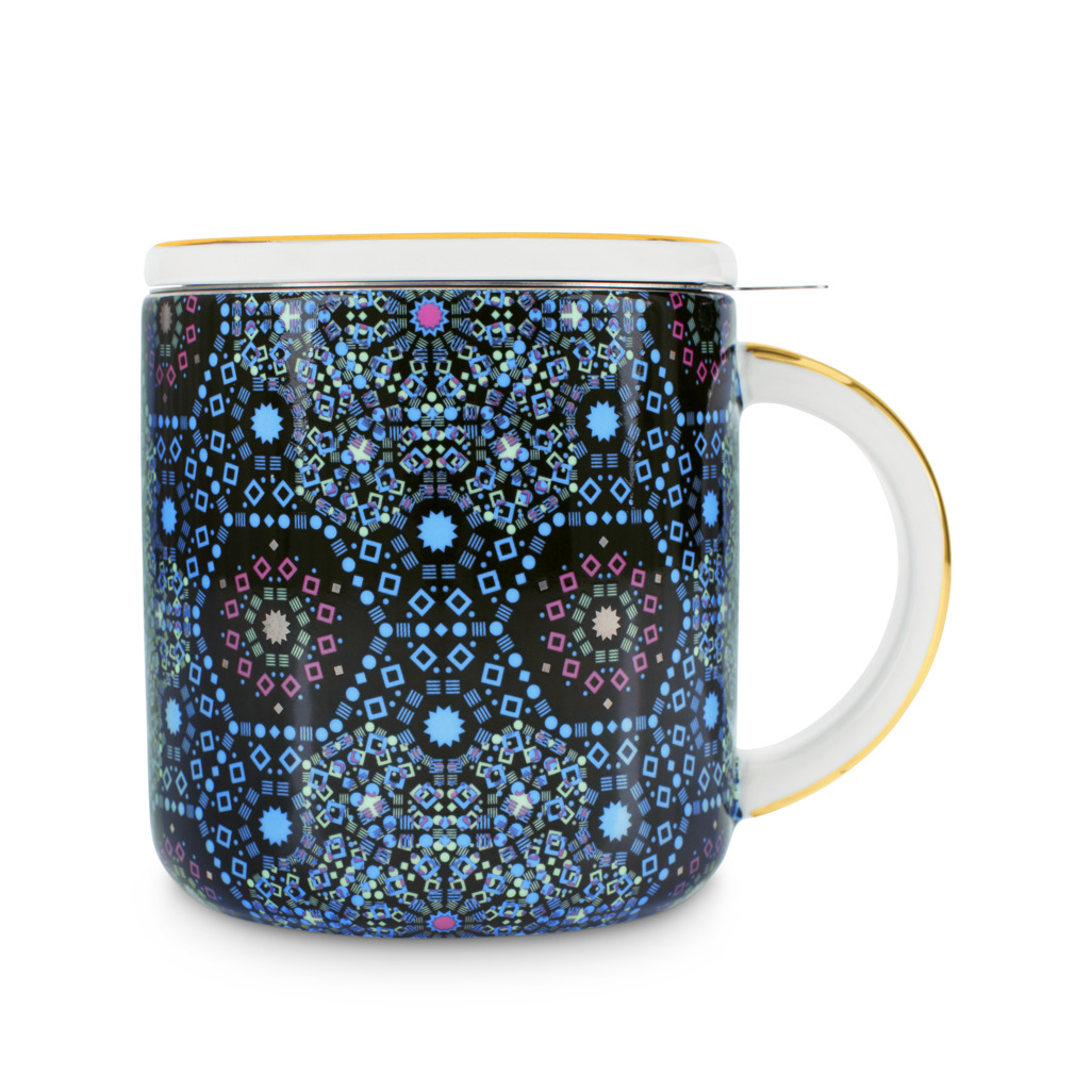 Moroccan Tealeidoscope Black Mug with Infuser image number 0