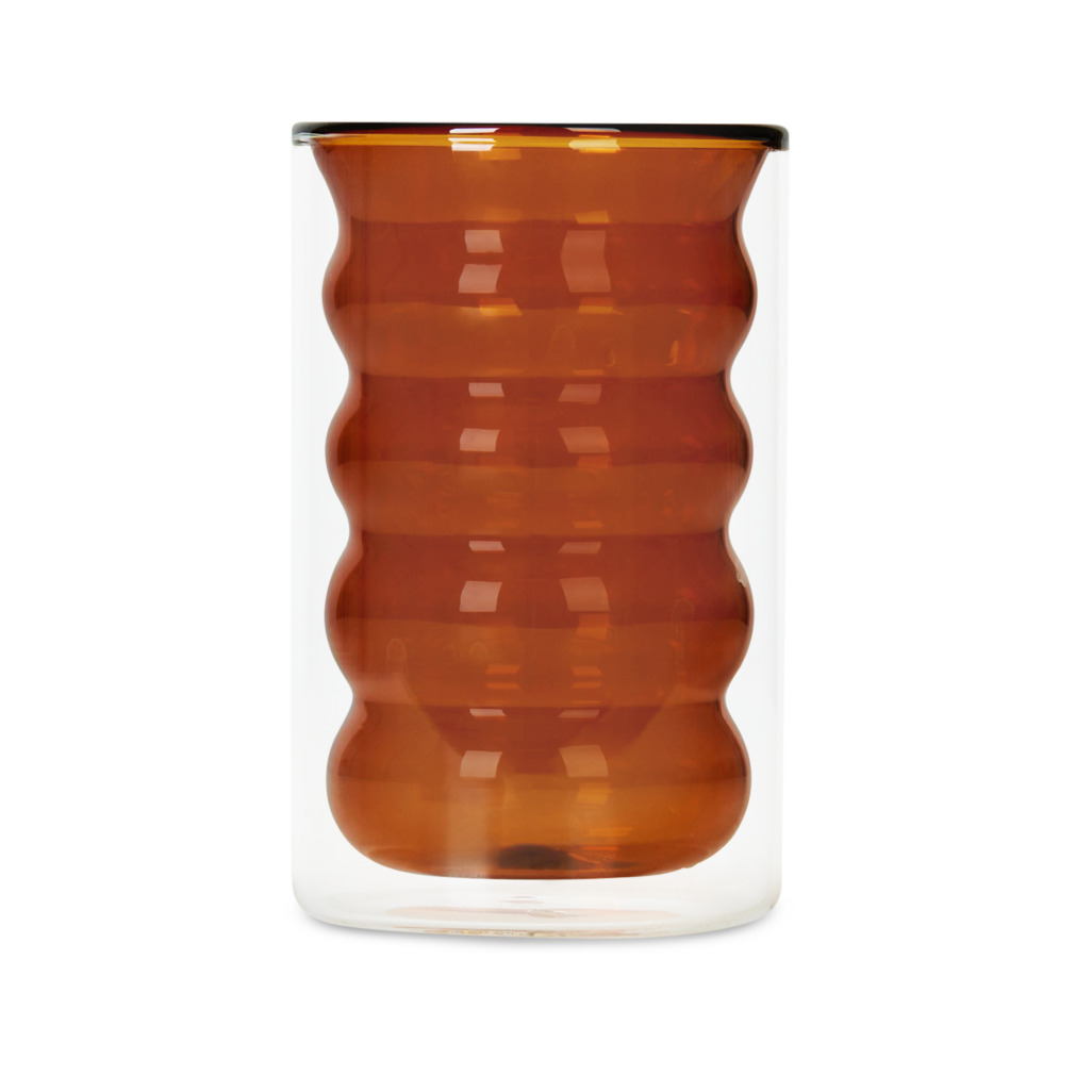 Bubble Glass Tumbler Tall Amber image number 1