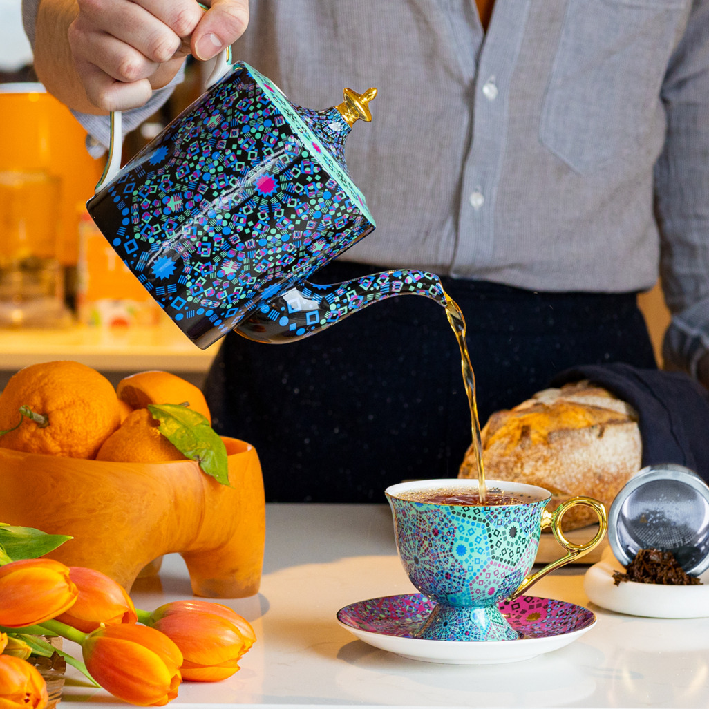 Moroccan Tealeidoscope Black Teapot Large image number 6