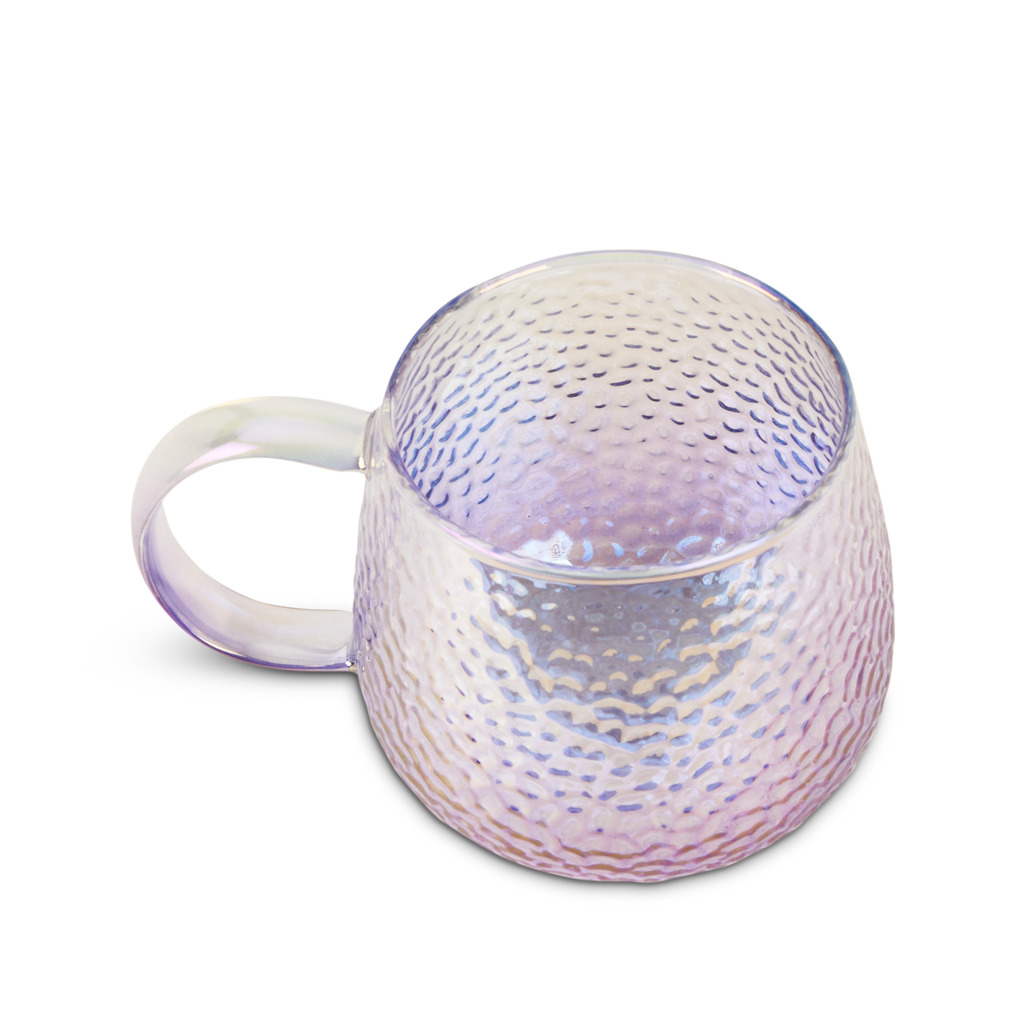 Lilac Hammered Glass Mug image number 2