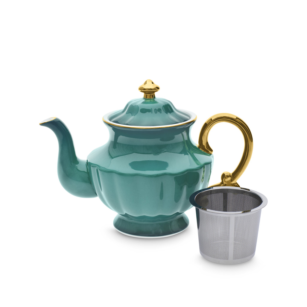 Ombre Opulence Tall Teapot Peacock image number 1