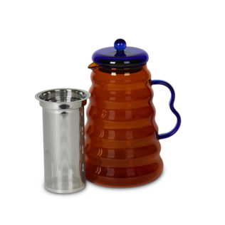 Bubble Glass Jug Amber