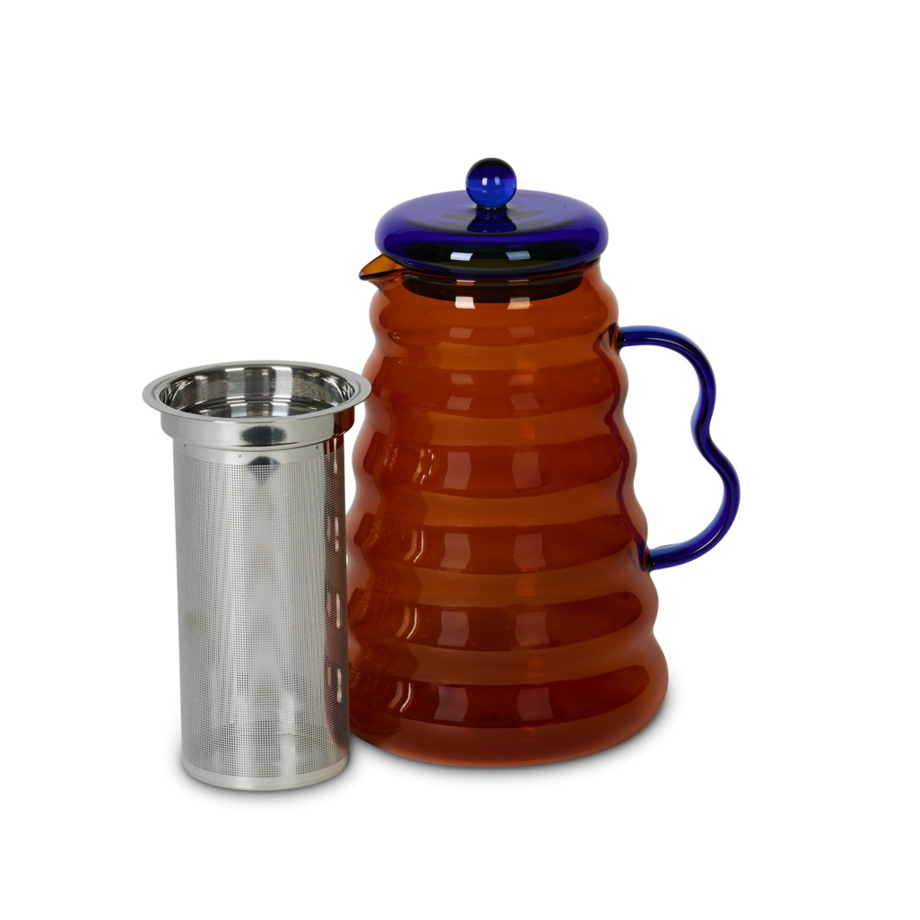 Bubble Glass Jug Amber