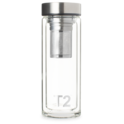T2 Double Walled Glass Silver Flask image number 0