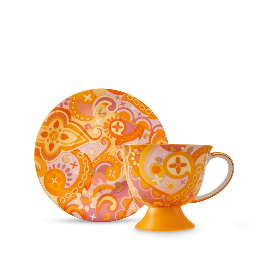 Lollapalooza Cup & Saucer Tangerine image number 0