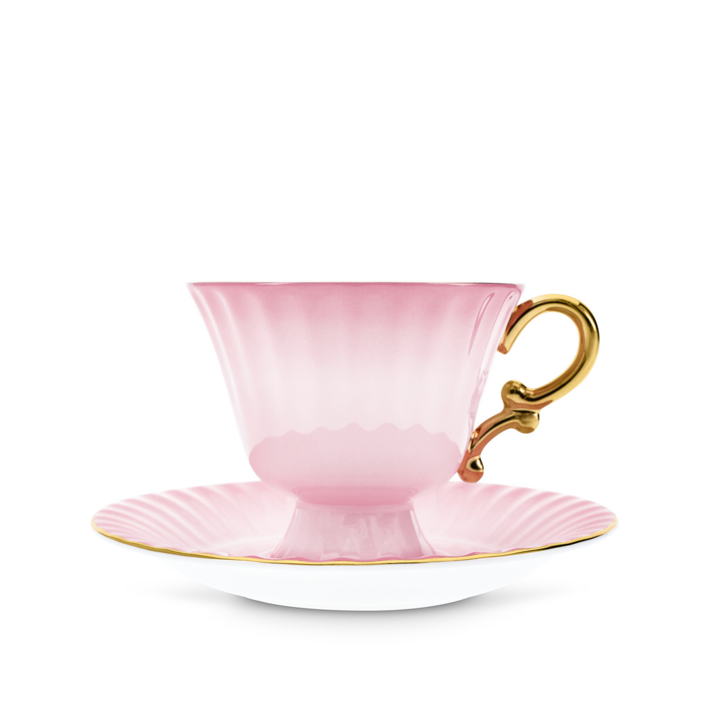 Ombre Opulence Cup & Saucer Pink image number 1