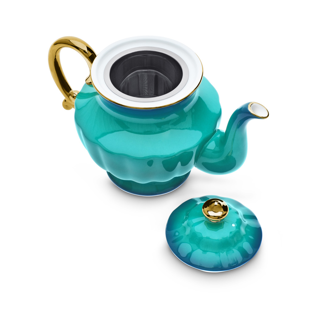 Ombre Opulence Tall Teapot Peacock image number 4