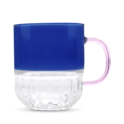 Colour Splice Glass Mug - Pink/Blue image number 1