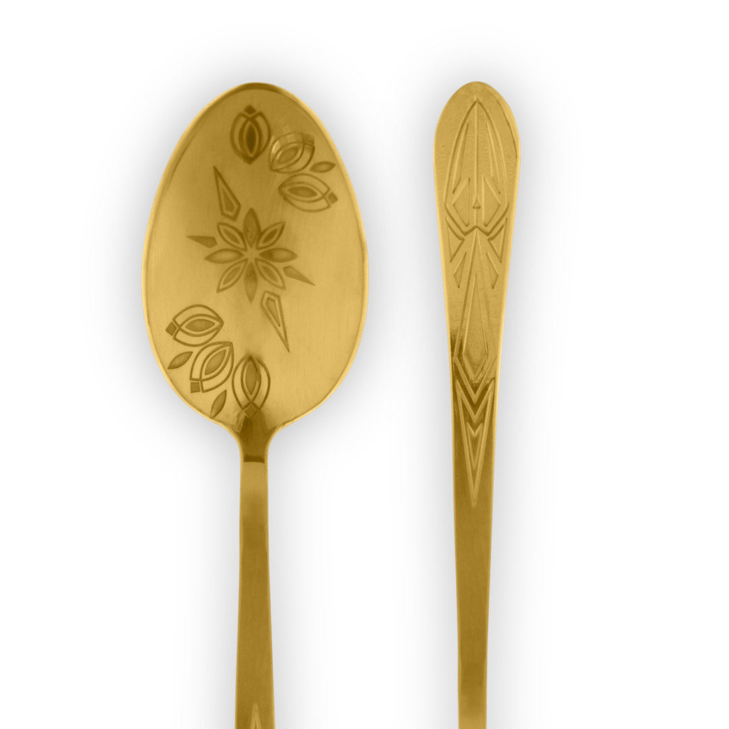 Spiral Kaleidoscope Short Teaspoon Gold image number 1