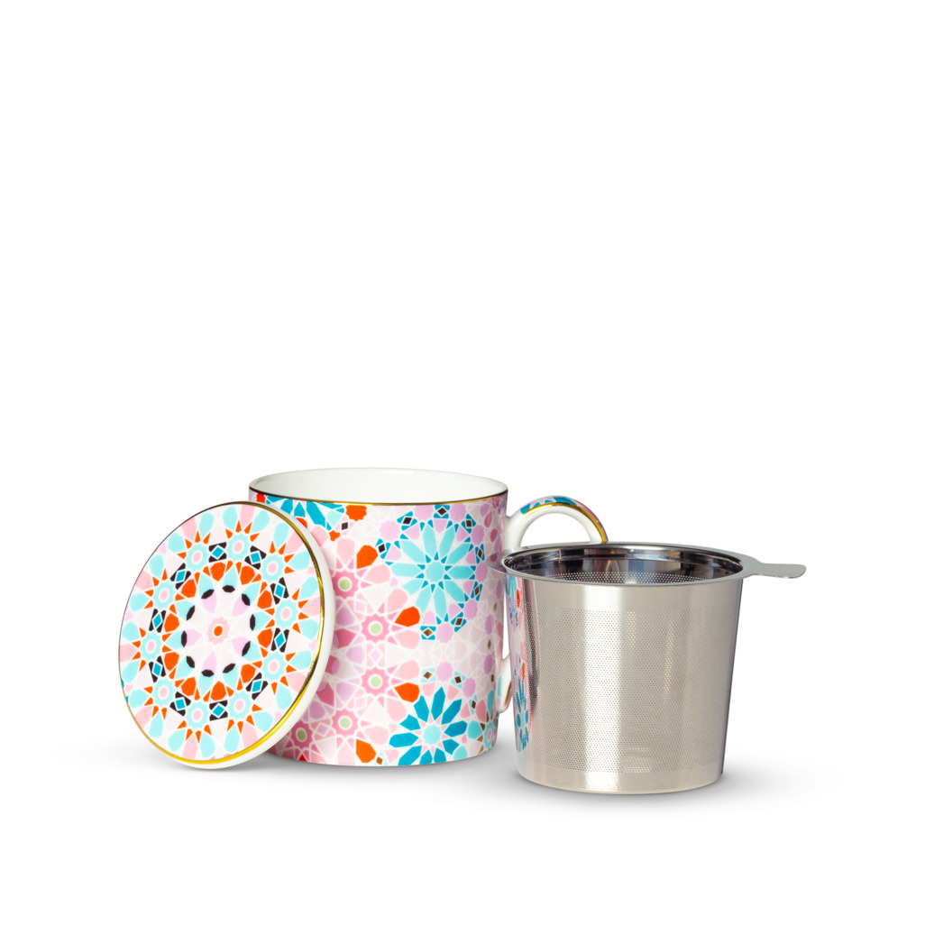 TEA＠　1001 Dazed & Dazzled Remix Mug With Infuser Pink Tea Mugs with