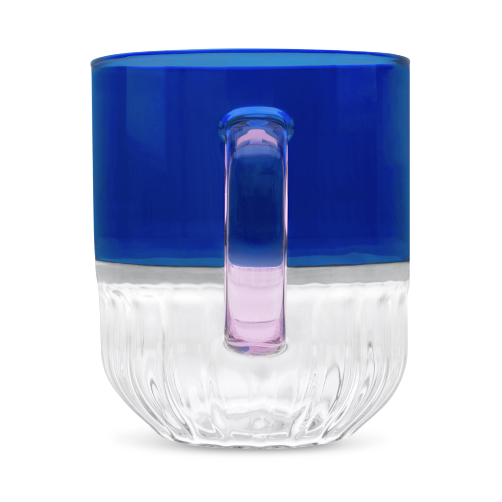 Colour Splice Glass Mug - Pink/Blue image number 2