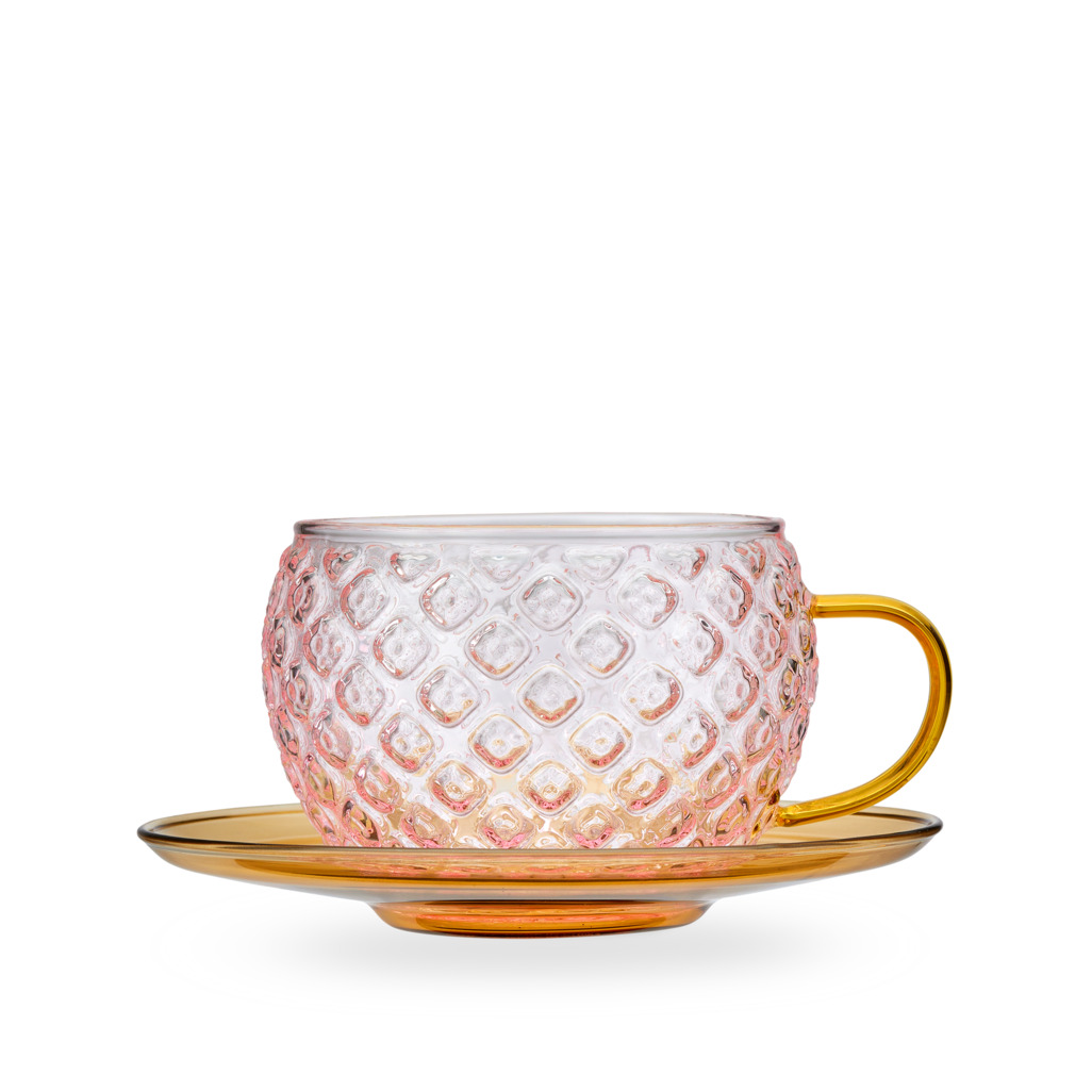 Calypso Crush Glass Cup & Saucer image number 1