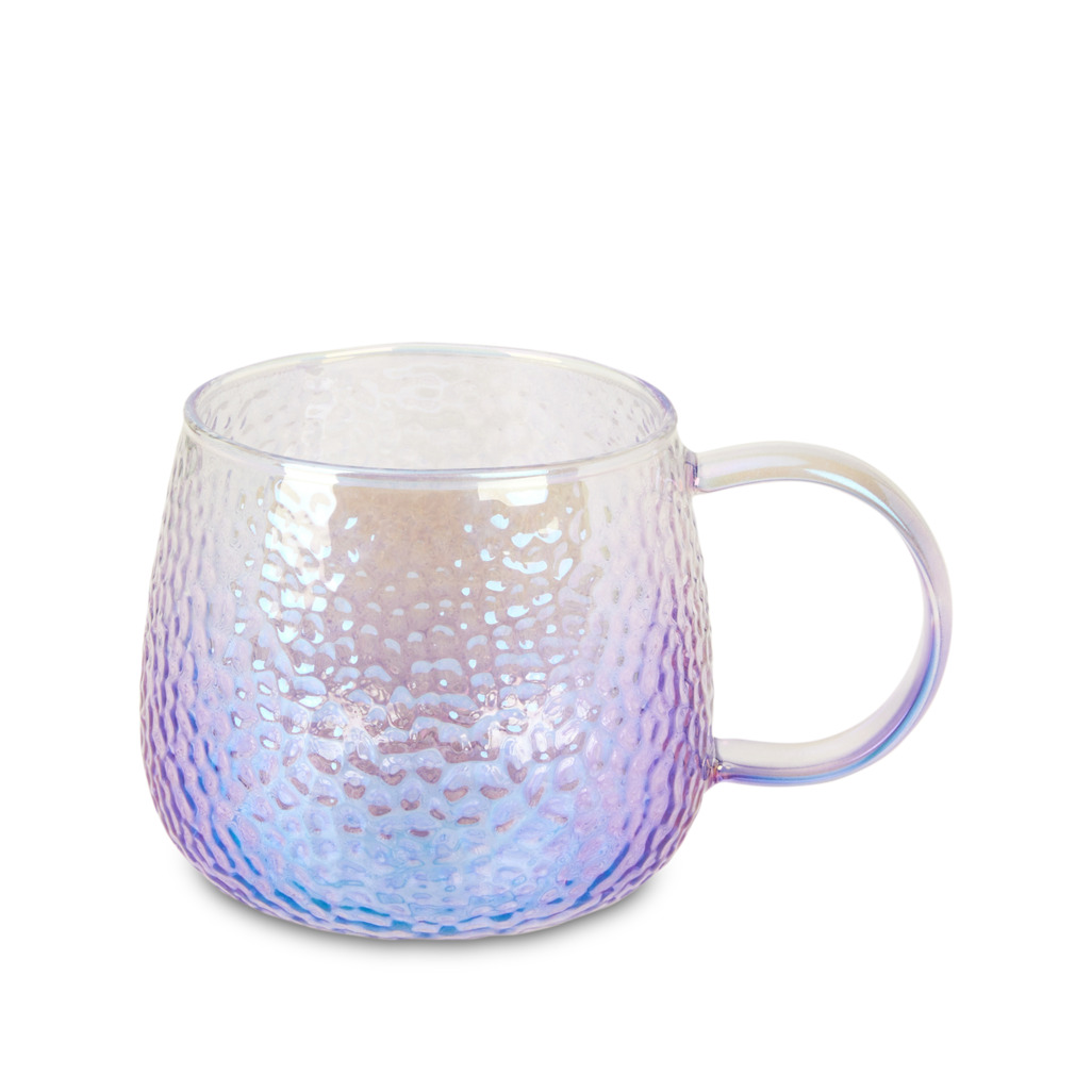 Lilac Hammered Glass Mug image number 0