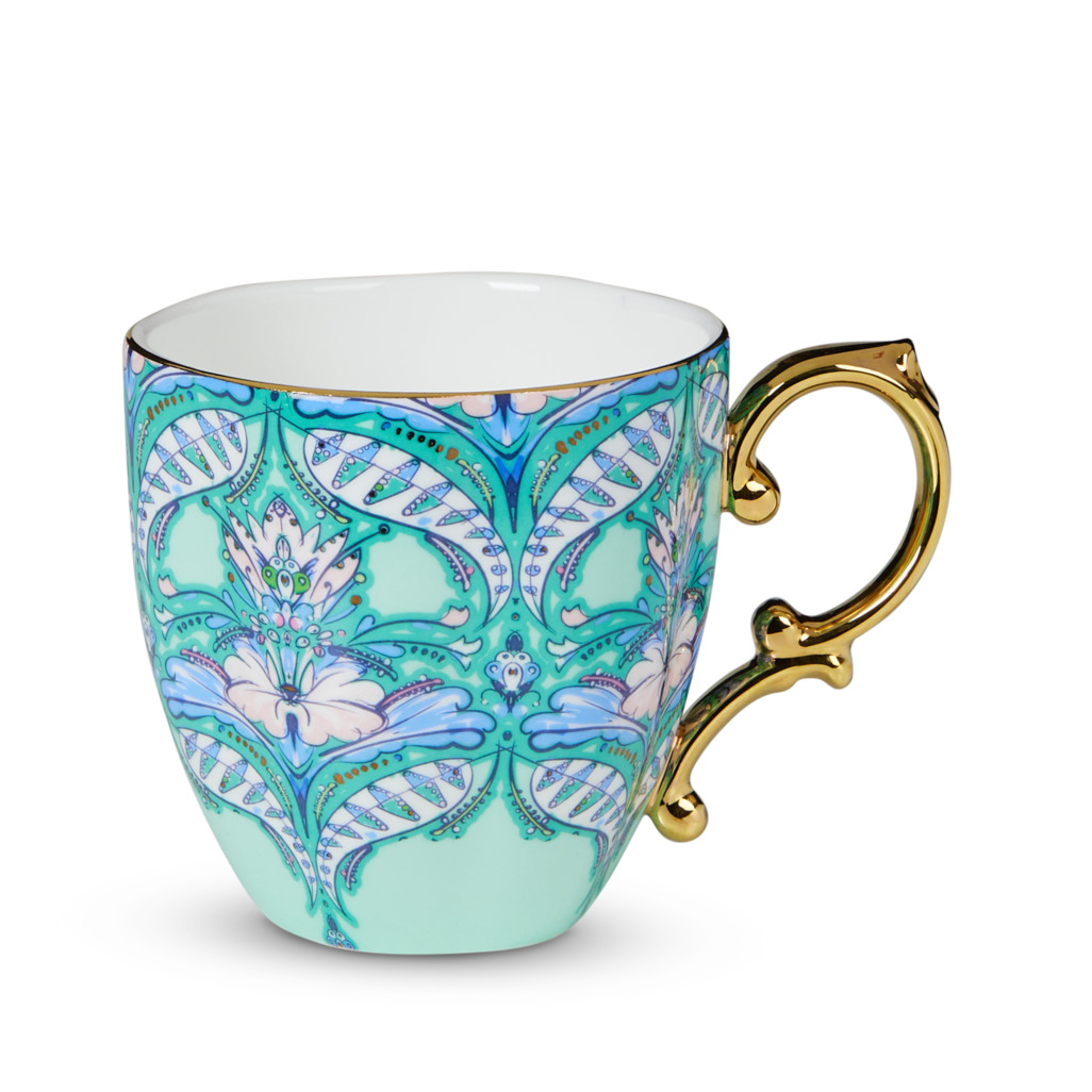 Damask Dreams Pretty Mug Aqua Tea Mugs T2 NZ