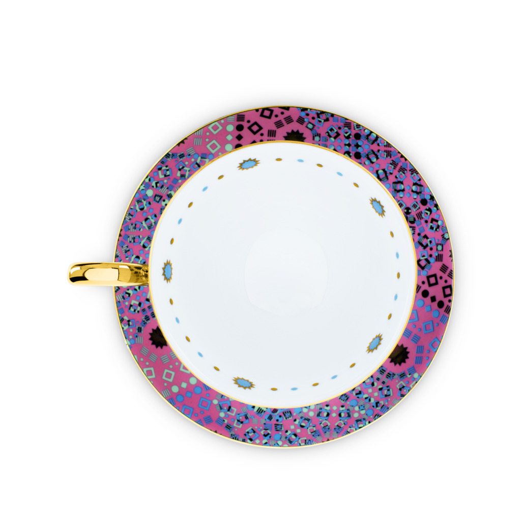 Moroccan Tealeidoscope Aqua Cup & Saucer Tall image number 3