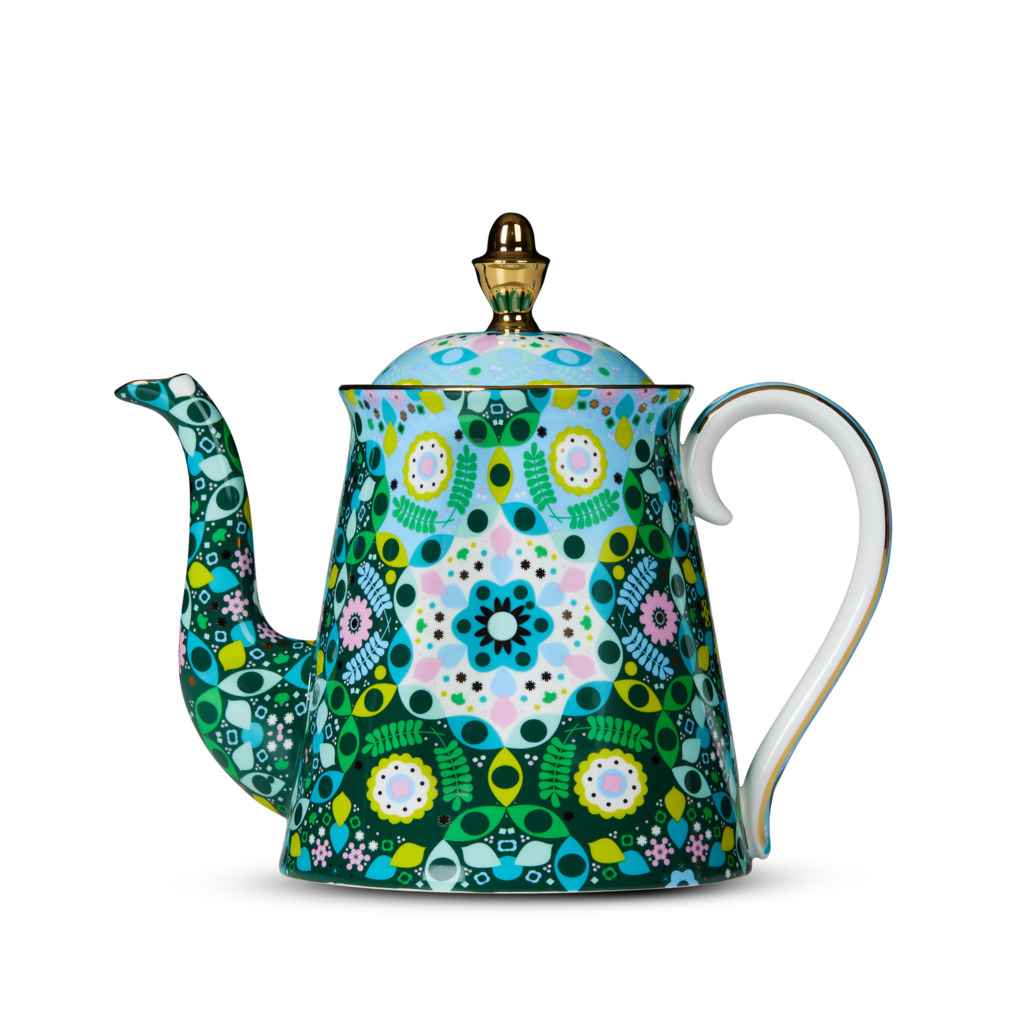 Euphoric Folk Tall Teapot Green Teapots T2 Australia