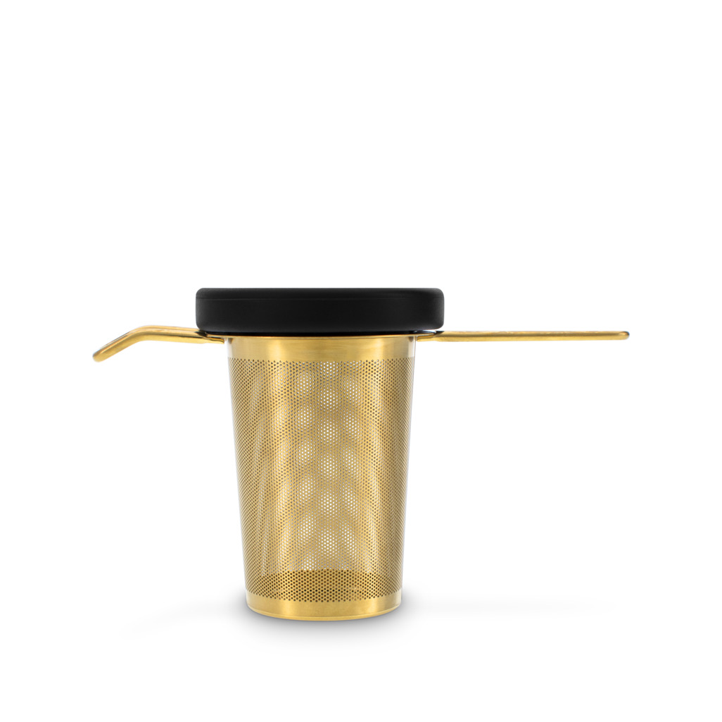 Basket Infuser Gold Matte Black Lid image number 0