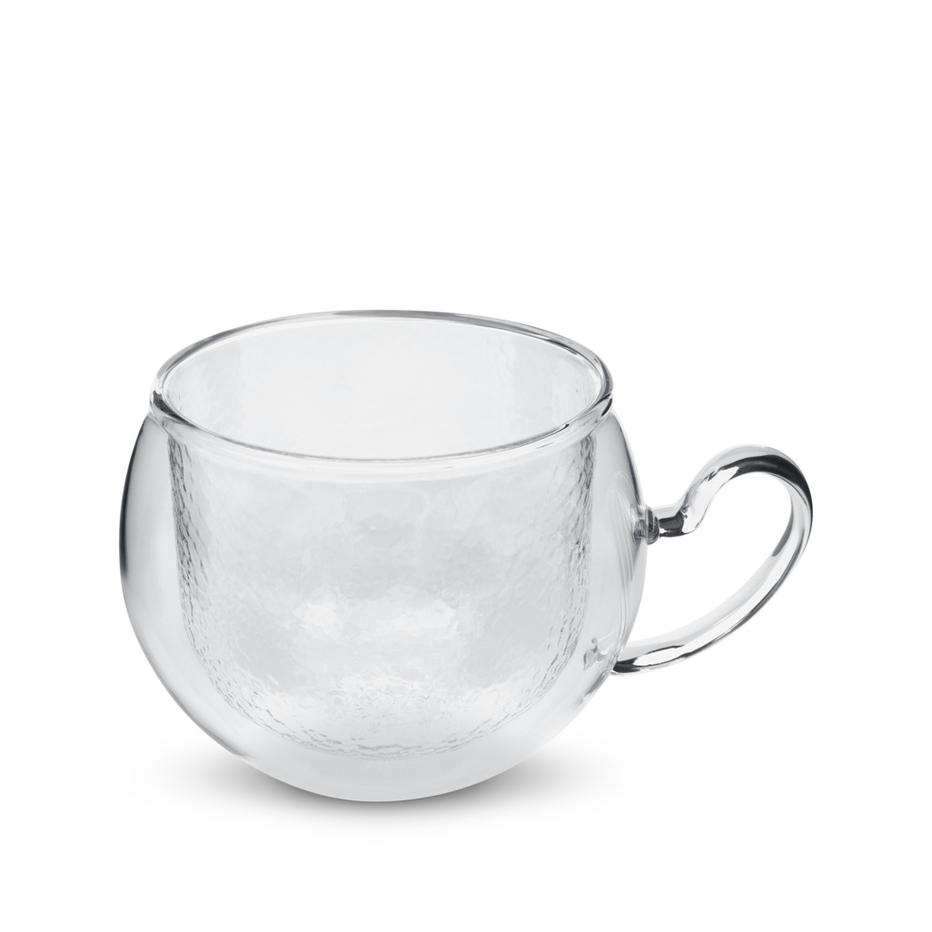 Double Wall Hammered Glass Mug