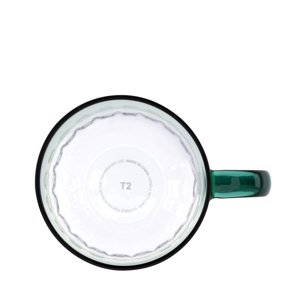 Colour Splice Glass Mug - Green/Blue image number 4