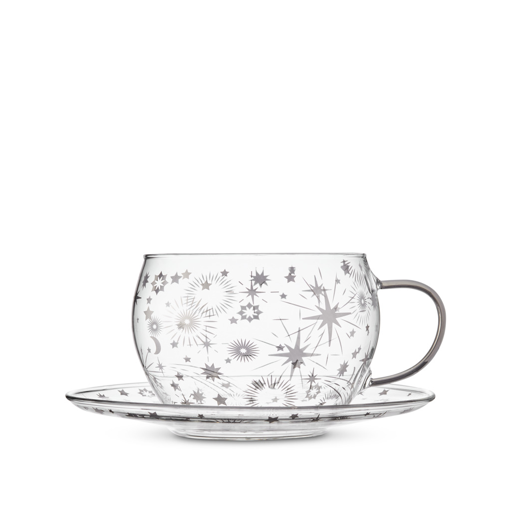 Starlight Glass Cup & Saucer image number 1