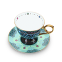 Moroccan Tealeidoscope Black Cup & Saucer Tall image number 2
