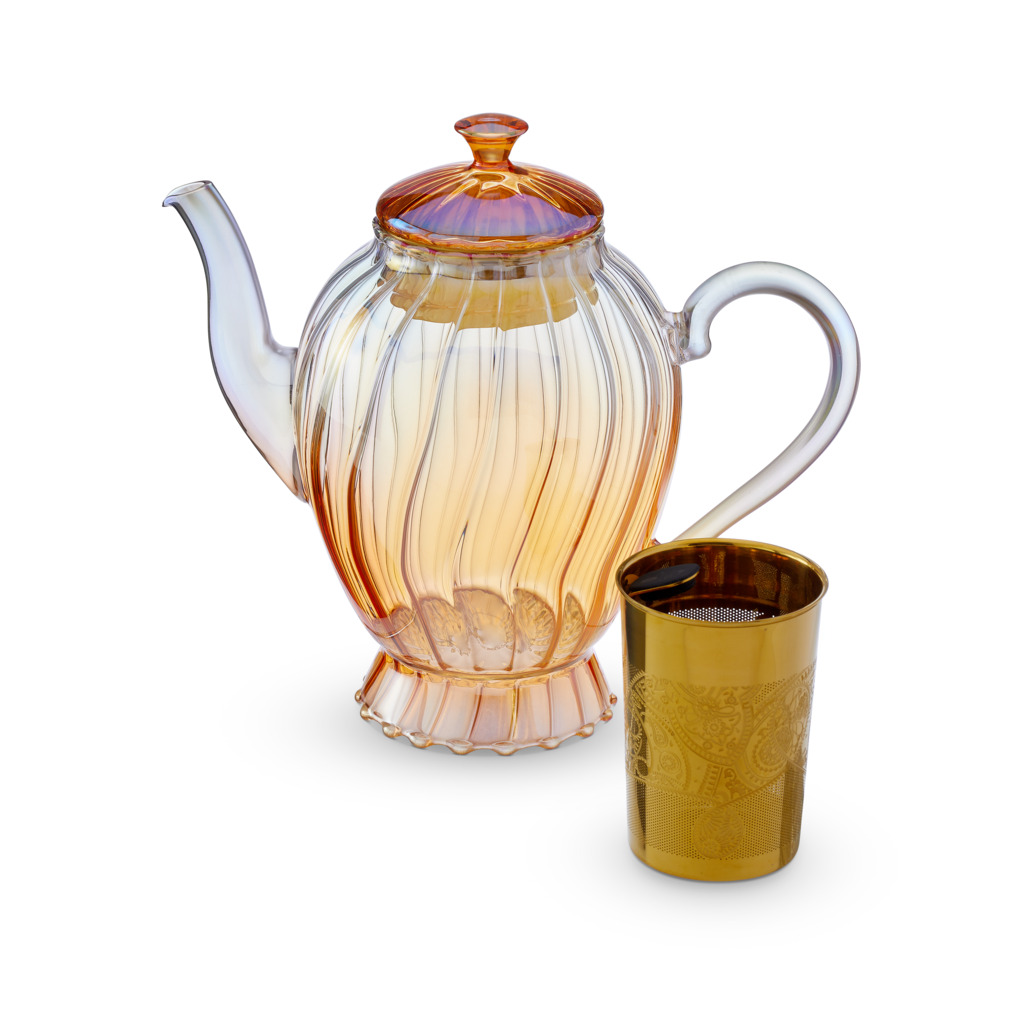 Valentina Glass Teapot Peach image number 1