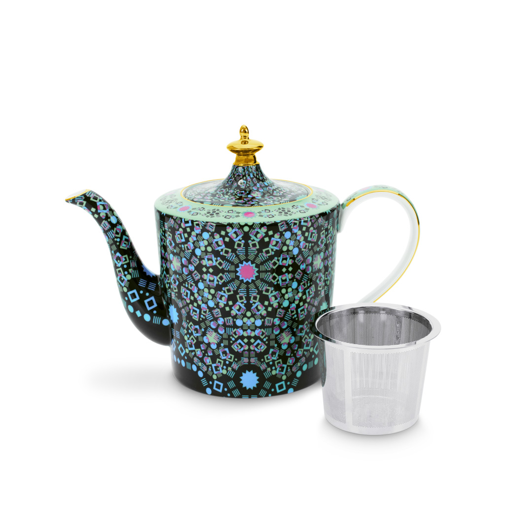 Moroccan Tealeidoscope Black Teapot Large image number 1