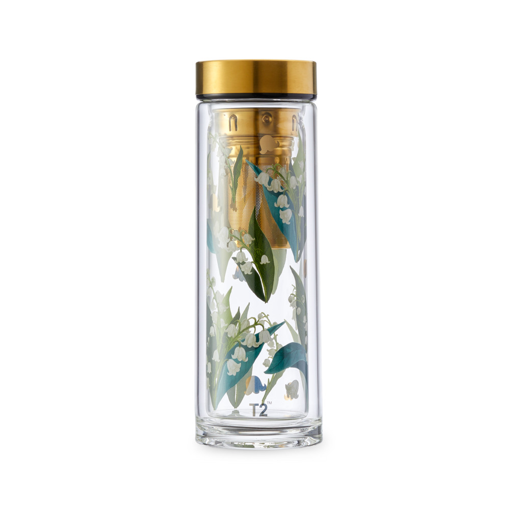 T2 Boxed Double Glass Flask Lily Of The Valley image number 0
