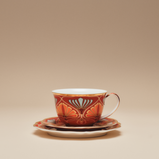Toulouse Teacup Trio Red
