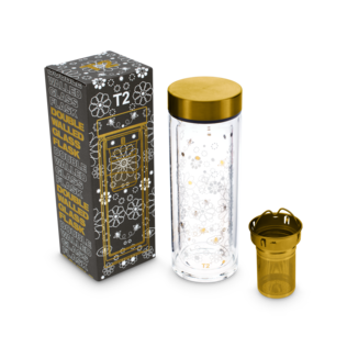 T2 Boxed Double Walled Glass Flask Bee Moroccan
