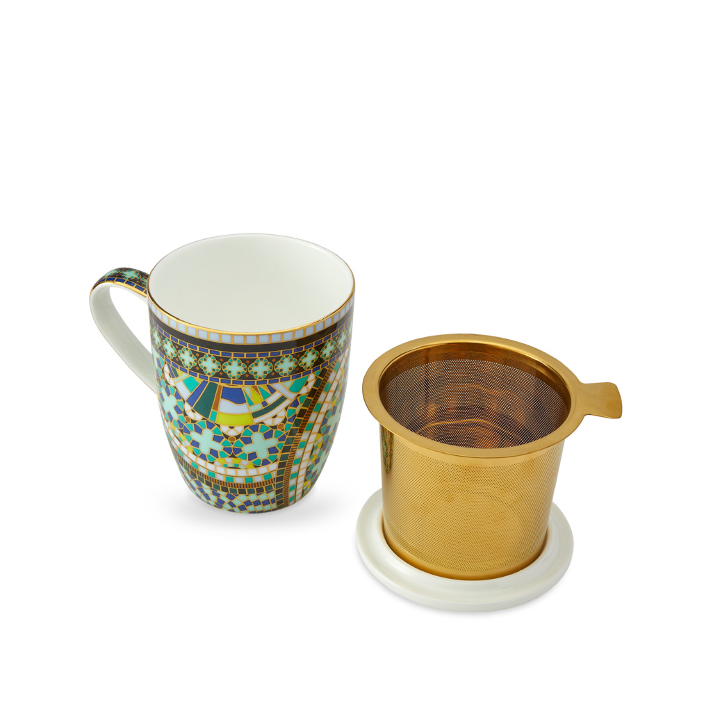 Boxed Palazzo Mug With Infuser Aqua image number 4