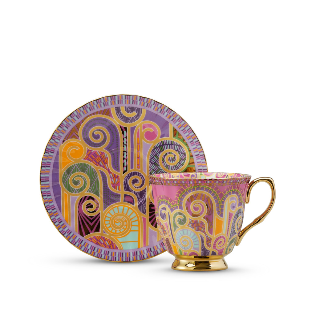 Palazzo Tall Cup & Saucer Purple image number 5