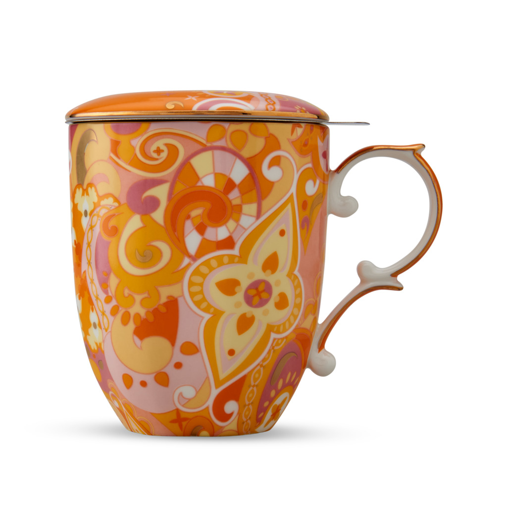 Lollapalooza Mug With Infuser Tangerine Tea Mugs with