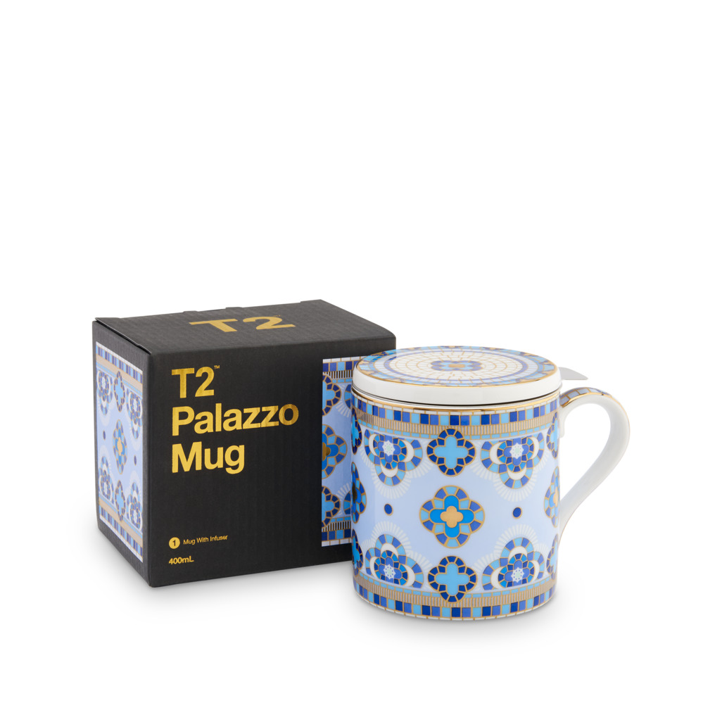 Boxed Palazzo Mug With Infuser Sky image number 1