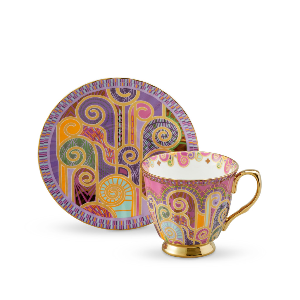 Palazzo Tall Cup & Saucer Purple image number 0