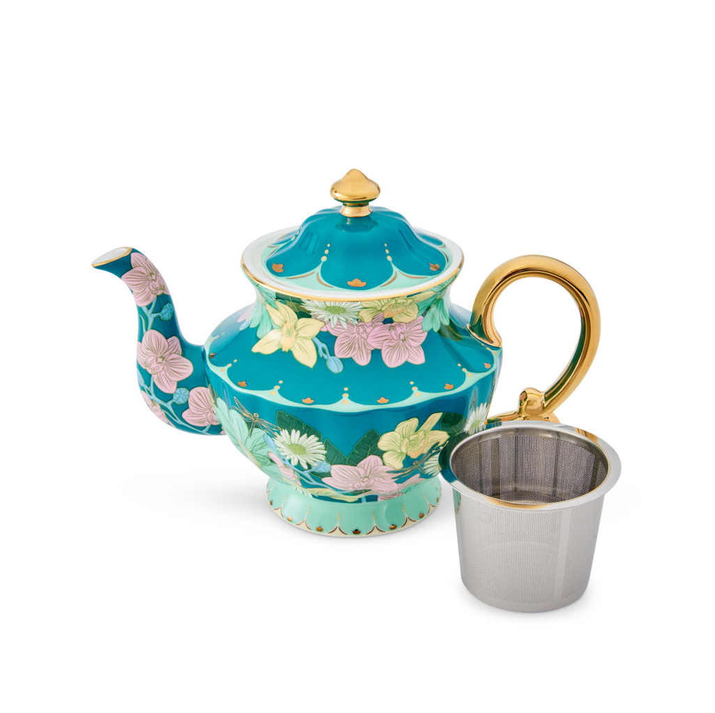Enchanted Tall Teapot Turquoise image number 1