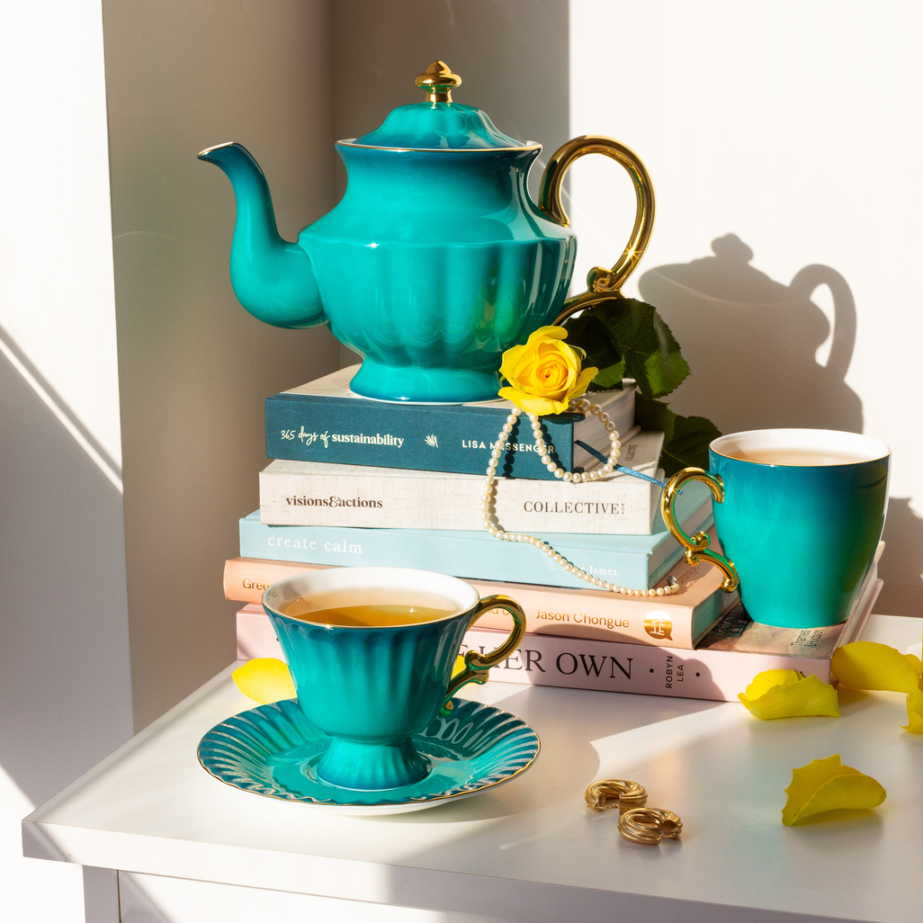 Peacock Afternoon Tea Set Bone China Teapot Set 