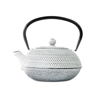 Cast Iron Teapot Hobnail Small White 600ml