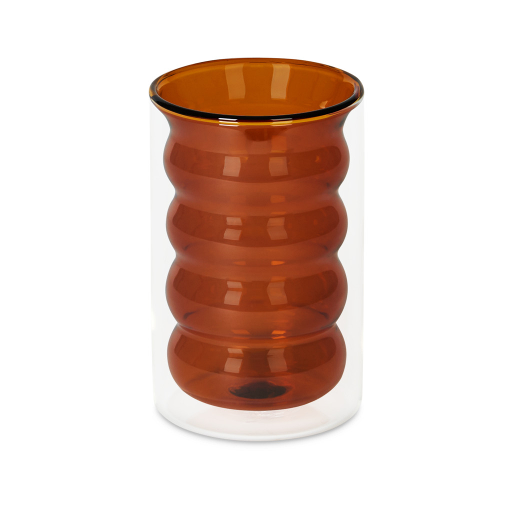 Bubble Glass Tumbler Tall Amber image number 0