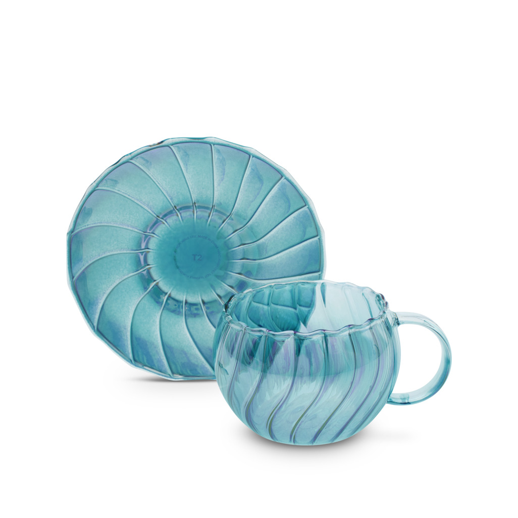 Teal glass cups deals