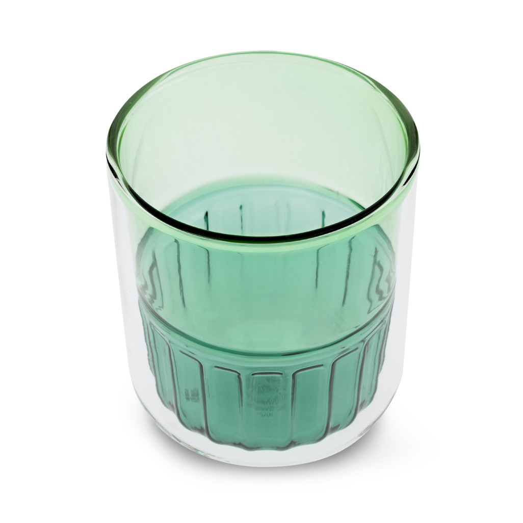 Colour Splice Glass Tumbler Short - Green/Blue image number 2