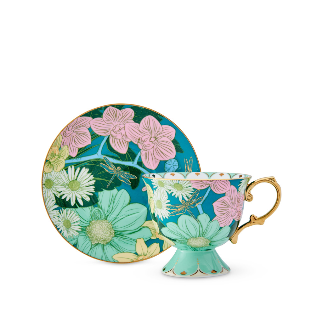 Enchanted Cup & Saucer Turquoise image number 0