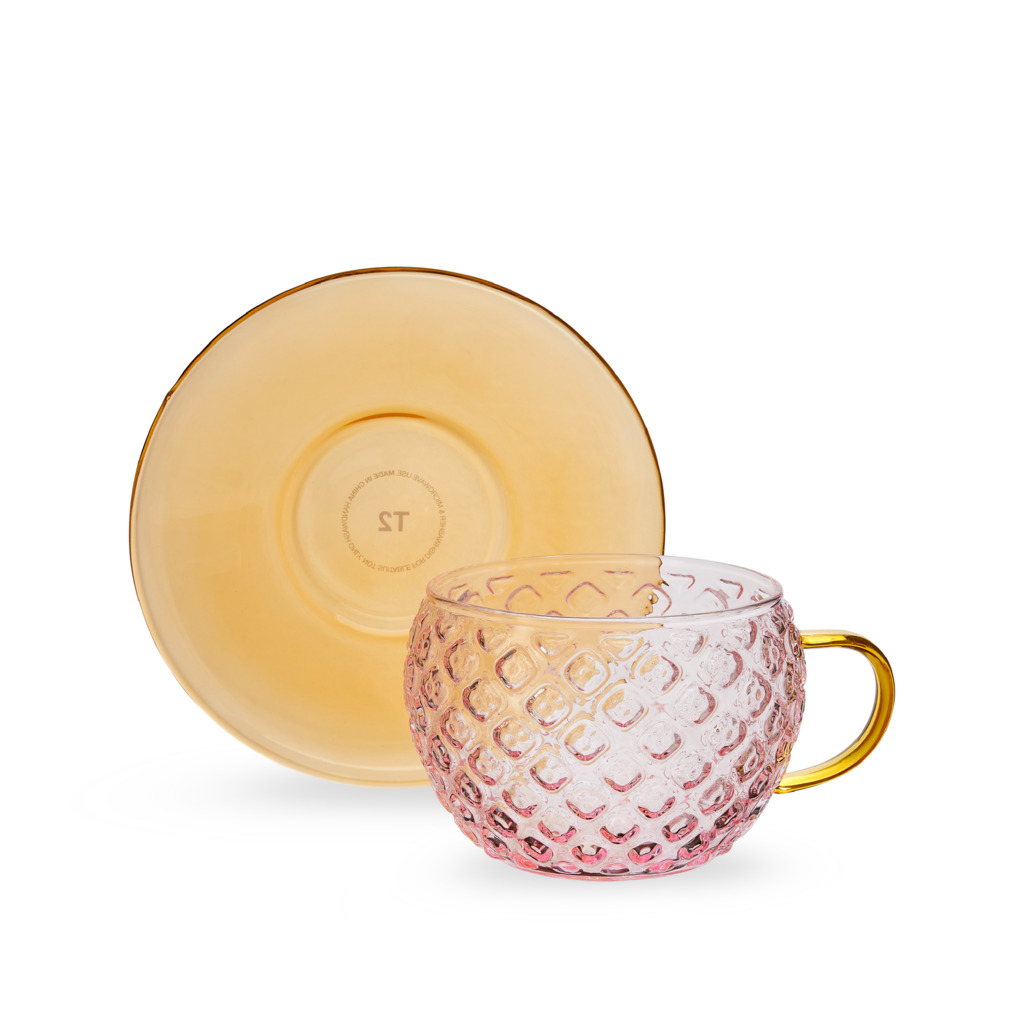 Calypso Crush Glass Cup & Saucer image number 0