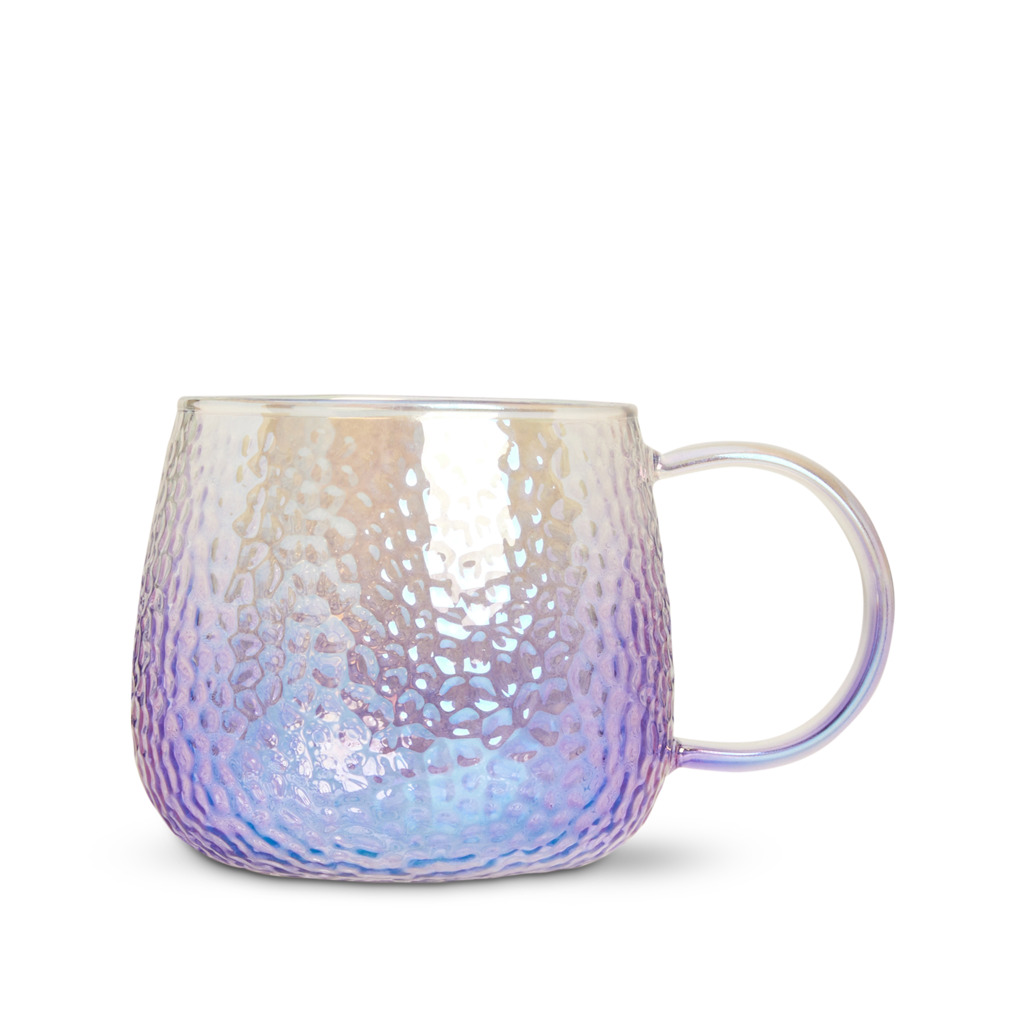 Double Wall Hammered Glass Mug