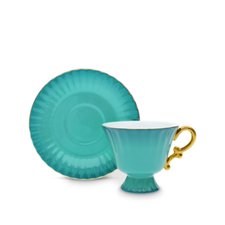 Ombre Opulence Cup & Saucer Peacock