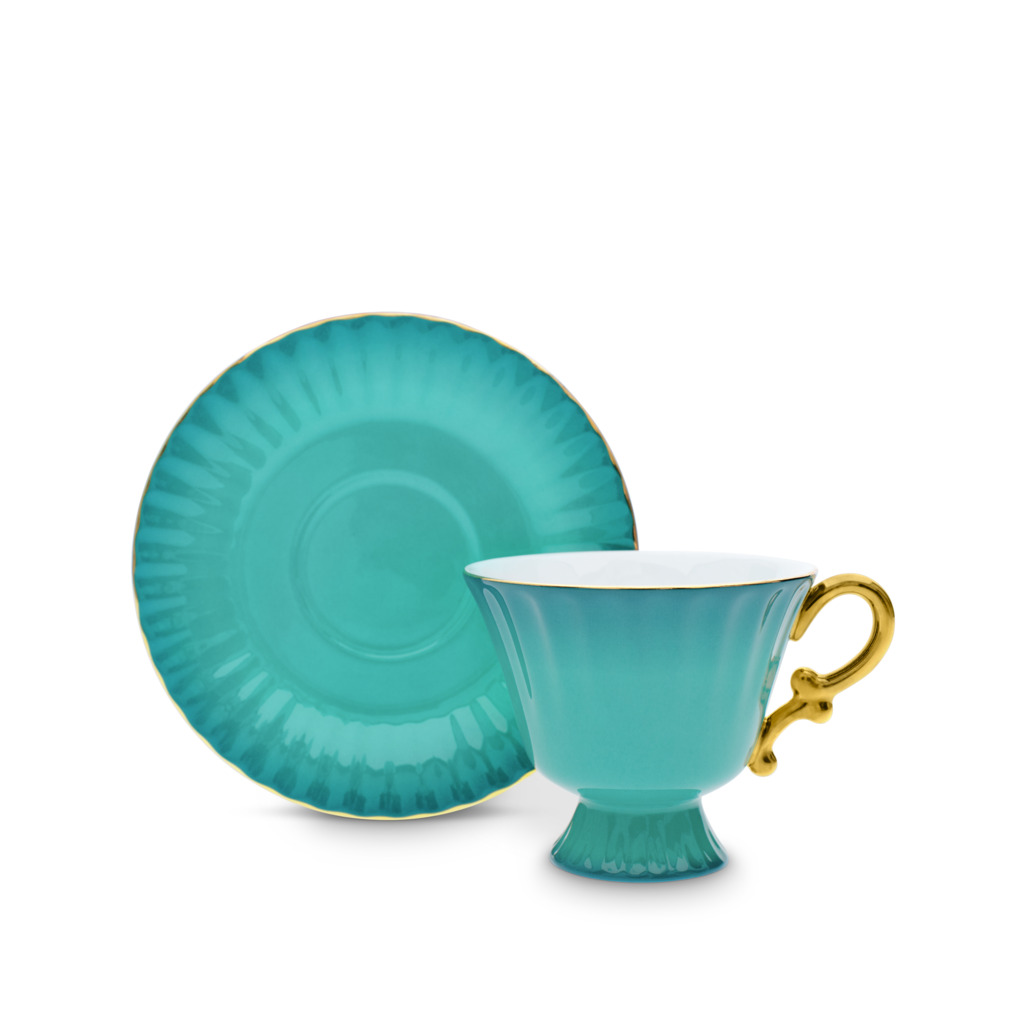 Ombre Opulence Cup & Saucer Peacock image number 0