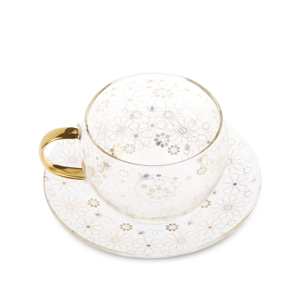 Bee Moroccan Glass Cup & Saucer image number 2