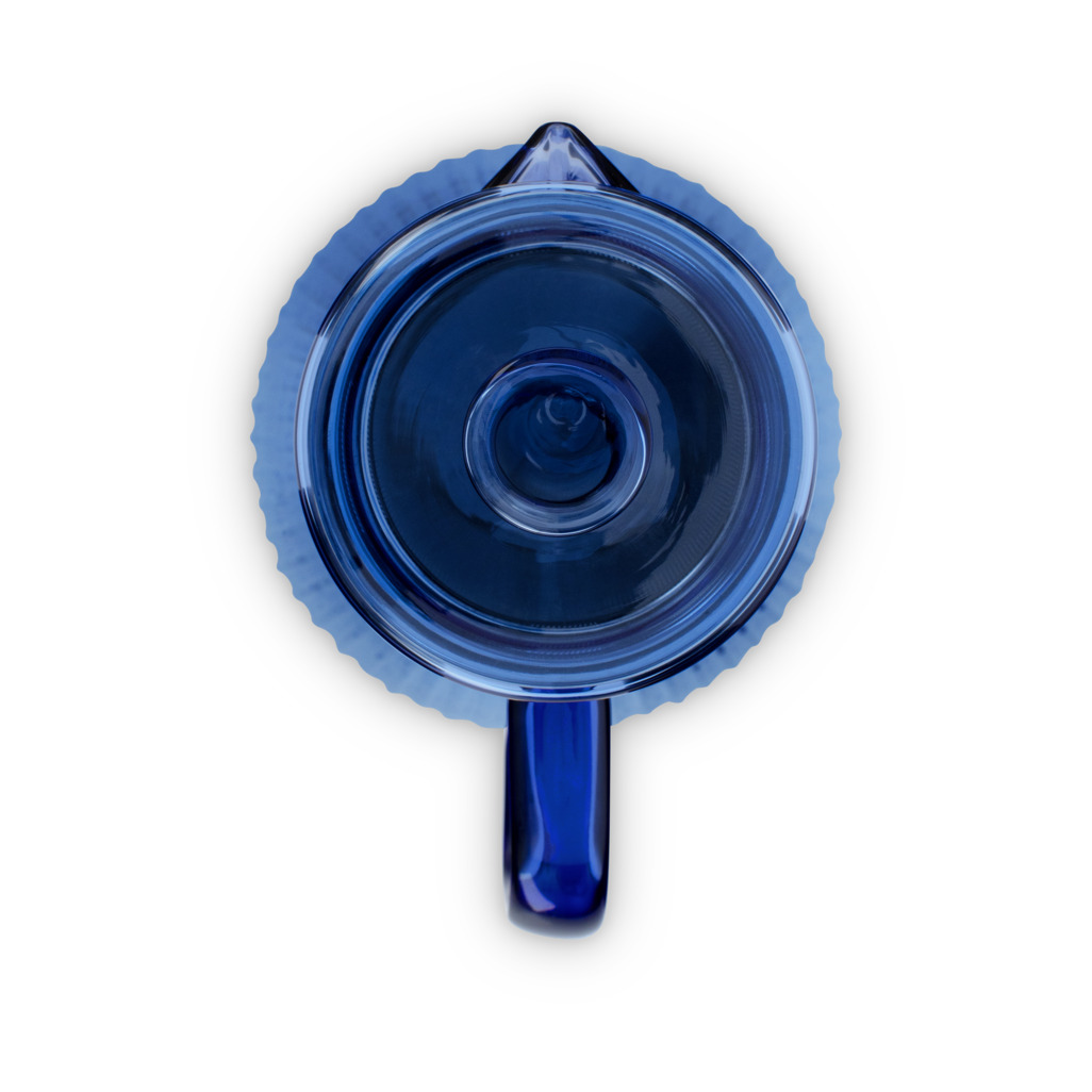 Ribbed Glass Jug Blue image number 5