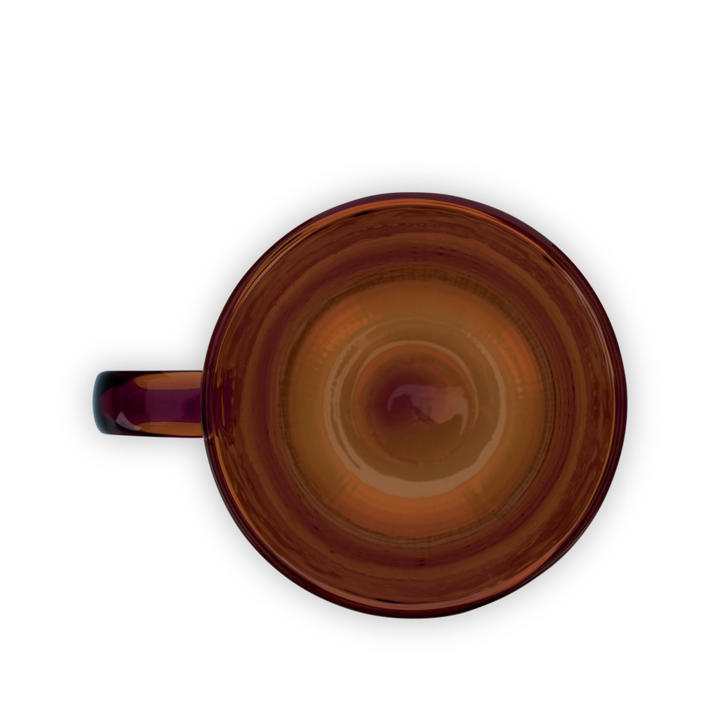 Ribbed Double Walled Glass Mug Amber image number 5