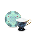 Moroccan Tealeidoscope Black Cup & Saucer Tall image number 5